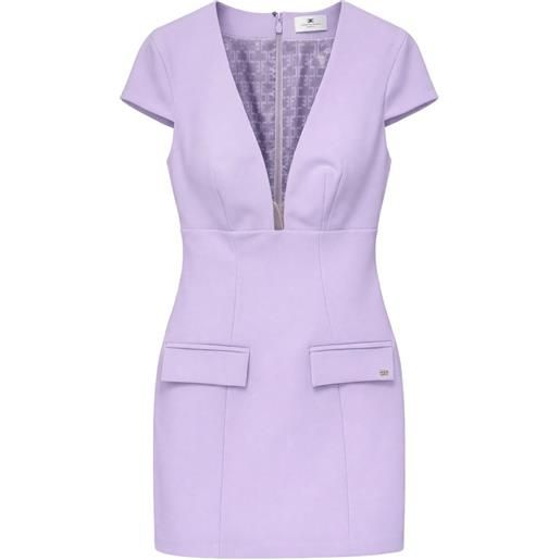 Elisabetta Franchi abito corto con scollo a v - viola