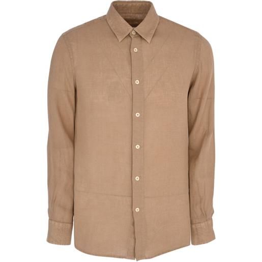 120% Lino camicia a maniche lunghe - toni neutri