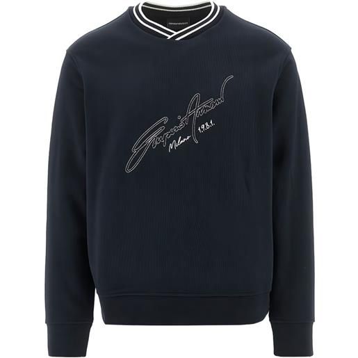Emporio Armani felpa con logo ricamato - blu