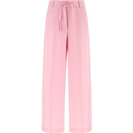 Nude pantaloni dritti con coulisse - rosa