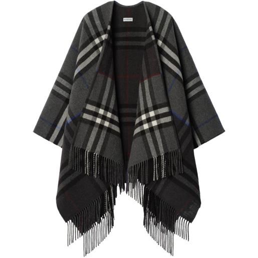 Burberry mantella con motivo a quadri - grigio