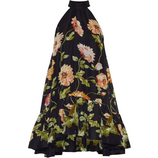 Cara Cara abito corto arca con scollo all'americana - nero