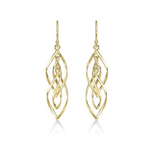Orecchini pendenti Spirale Infinity con cristalli in Argento