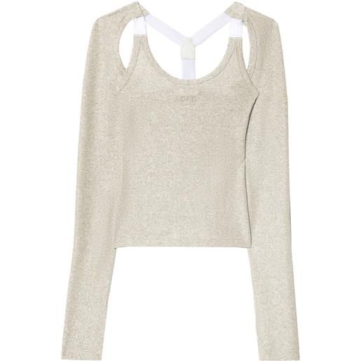 Off-White top a coste - argento