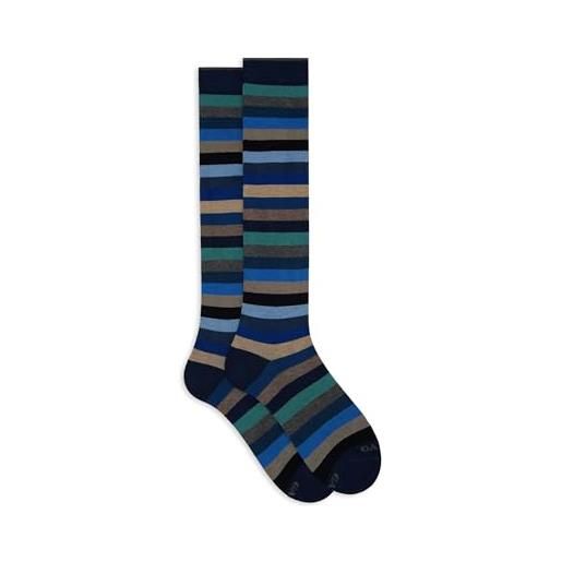 Gallo calze lunghe uomo blu righe pari