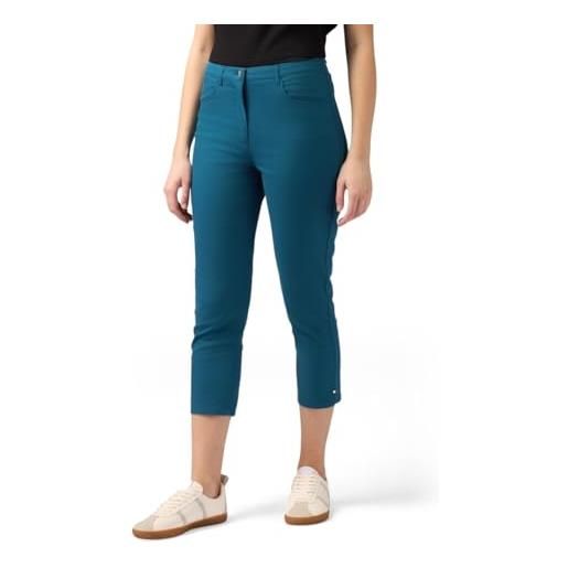 Oltre: pantaloni cropped misto cotone ottanio. 46 stagione primavera estate 2025. 