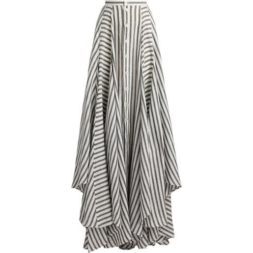 Ralph Lauren Collection gonna svasata shamus a righe - bianco