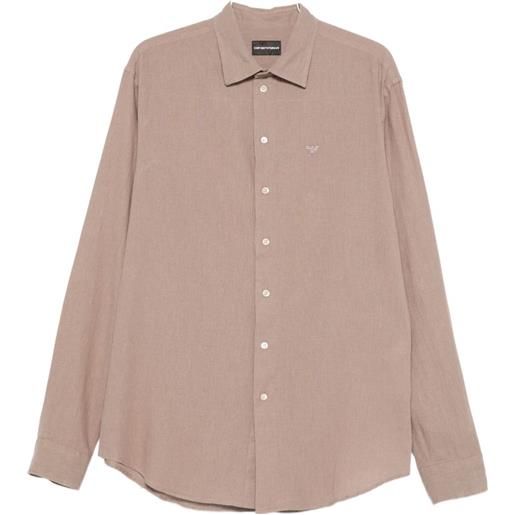 Emporio Armani camicia in lino - toni neutri