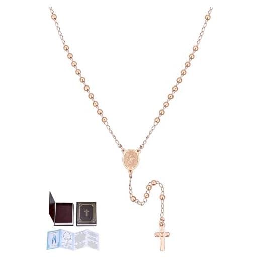 Collana Rosario Uomo/Donna in Argento 925 con Croce