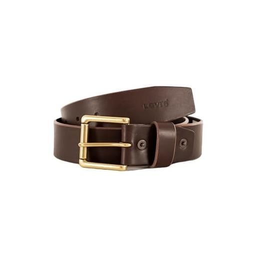 Levi's - Alderpoint - Cintura in pelle color cuoio con fibbia squadrata