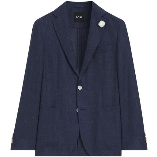 BOSS blazer monopetto con bottoni - blu