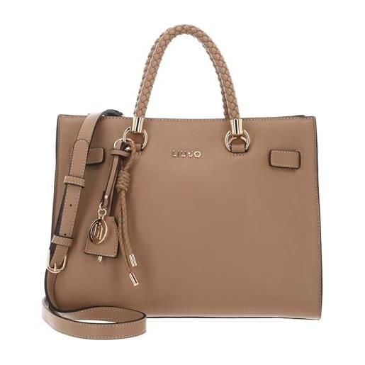 Liu Jo borsa manhattan cream, similpelle ecosostenibile, 32x26x16 cm, con tracolla regolabile e sganciabile, 3 scomparti