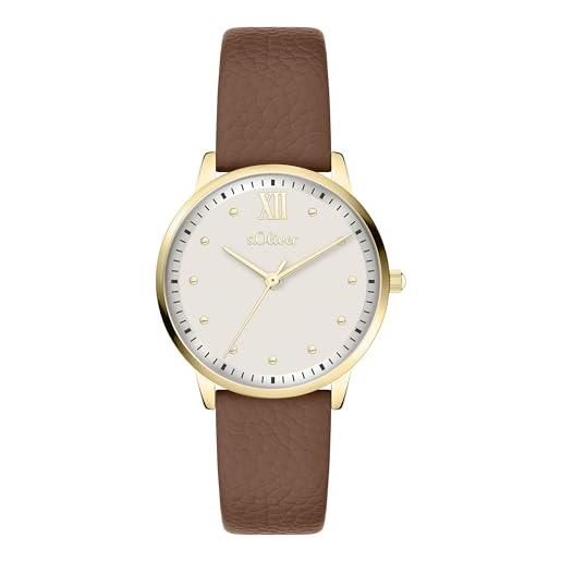 S.Oliver Orologio Donna Al Quarzo, Cassa Rotonda In Plastica Ø 35mm, Cinturino In Silicone Stampato, Vetro Minerale, 5 ATM