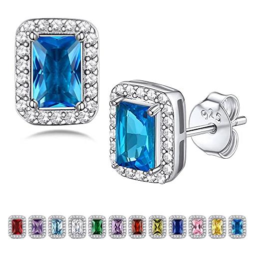 ORAZIO Orecchini a Cerchio Piccoli in Argento con Cubic Zirconia Rosa per Ragazze Donne 925 Sterling Silver Cartilagine Sleeper Huggie Hoops Orecchini a cerchio allergenici in Oro Rosa per Bambina