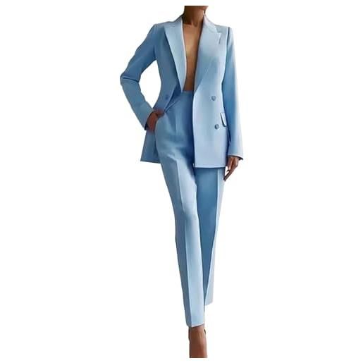 MJGkhiy tailleur donna pantaloni e giacca elegante curvy completi blazer a maniche lunghe lavoro due pezzi set casual sera completo business ufficio slim fit tuta primaverile autunno