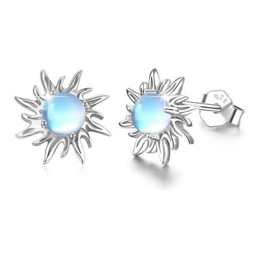 Orecchini Pendenti Donna In Argento 925 Con Opale Bianco – Ortak Gioielli Fatti A Mano Nelle Isole Orcadi (7x7 Mm)
