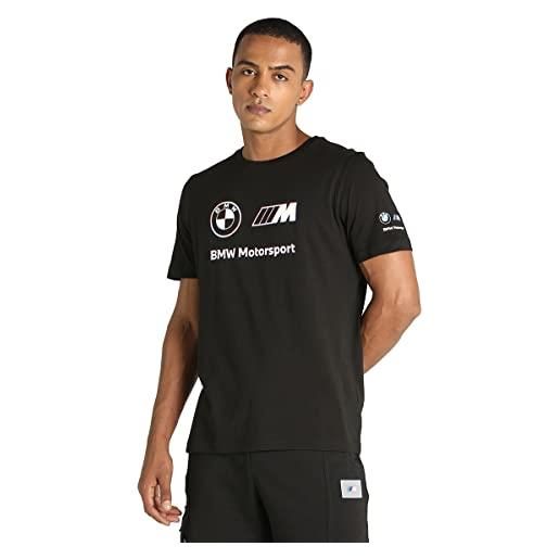 PUMA bmw mms logo tee+, cotton black, xl, cotone nero. 
