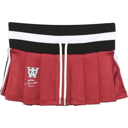 Off-White gonna plissettata con coulisse - rosso