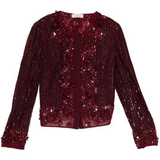 Elie Saab giacca con paillettes - rosso