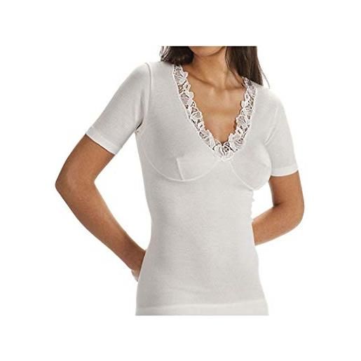 GICIPI Maglia Intima Donna Manica Lunga 494: Caldo Morbido In Lana E Seta, Nero Taglia 4 - 2