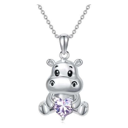 Collana Con Ciondolo Gufo E Cuore In Argento 925, Gioiello Donna, Regalo Significativo Per Mamma O Amica