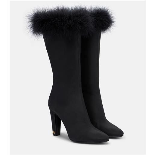 Valentino Garavani stivali hotty in raso con piume