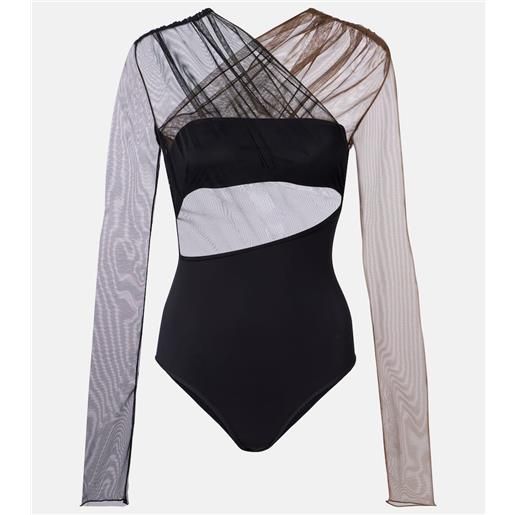 Nensi Dojaka body in mesh con cut-out