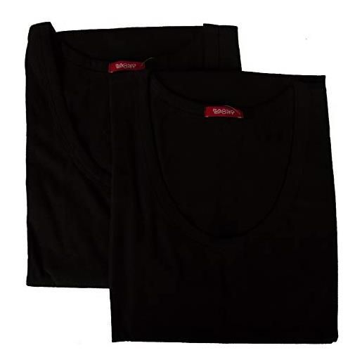 RAGNO confezione 2 canottiere uomo cotone spalla larga bipack articolo 601412, 020b nero, 3xl