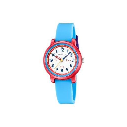 Calypso orologio analogico bambino in caucciù blu - movimento al quarzo - orologio infantile - vetro ad alta resistenza - resistente all'acqua 5 atm k5827/4