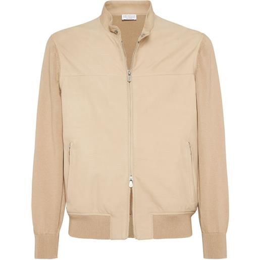 Brunello Cucinelli giacca con inserti - marrone
