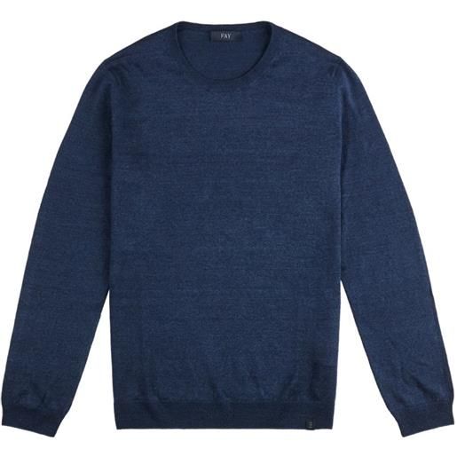Fay maglione girocollo a maniche lunghe - blu
