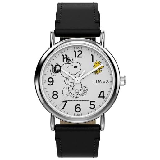 Timex Orologio Da Donna Peanuts Weekender - 38 Mm, Cinturino In Tessuto Rosso, Quadrante Bianco Con Snoopy - TW2W80800 - 3