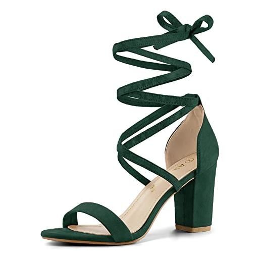 Allegra K Sandali Donna Con Tacco Alto 11 Cm E Punta Aperta - Glamour Con Tomaia In Glitter E Rete, Perfetti Per Feste E Serate - 2