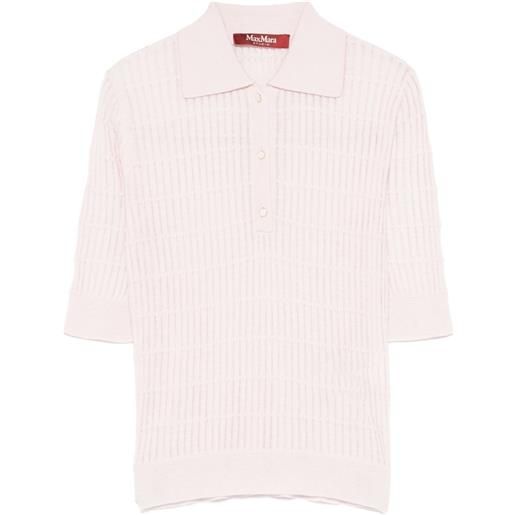 Max Mara polo in maglia a coste - rosa