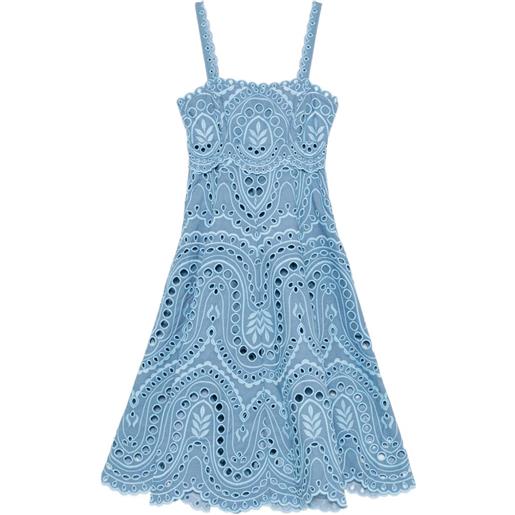 Charo Ruiz Ibiza abito midi glimmer con orlo a smerlo - blu