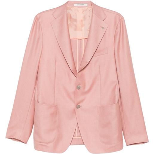 Tagliatore blazer in lana con tasche - rosa