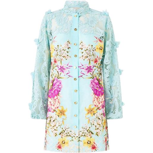 Camilla abito in pizzo a fiori - blu