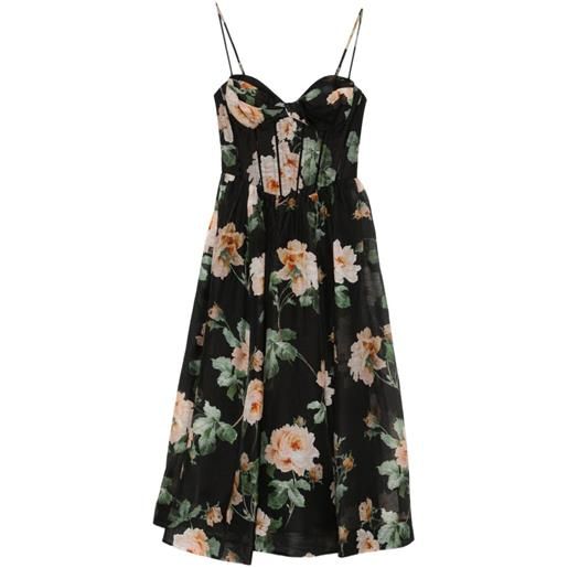 ZIMMERMANN abito midi luna a fiori - nero