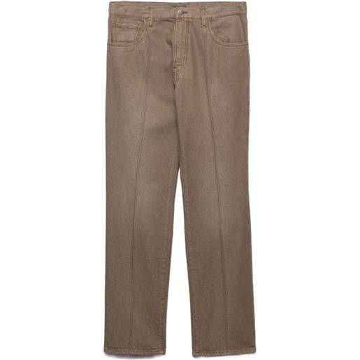 Prada jeans con design a cinque tasche - marrone