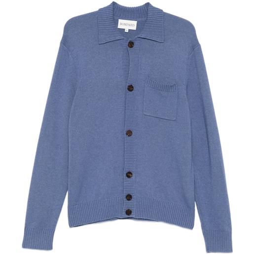 BOMPARD cardigan a coste con bottoni - blu