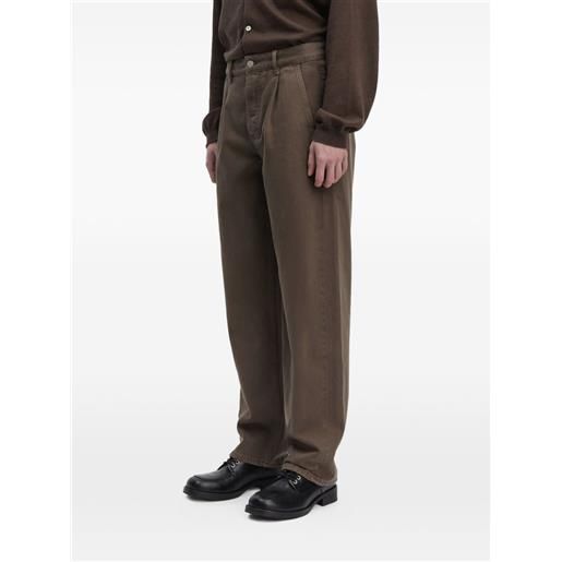 Another Aspect jeans con pieghe - marrone