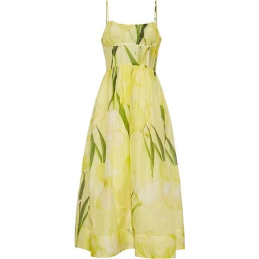 Cara Cara abito midi alba a fiori - giallo