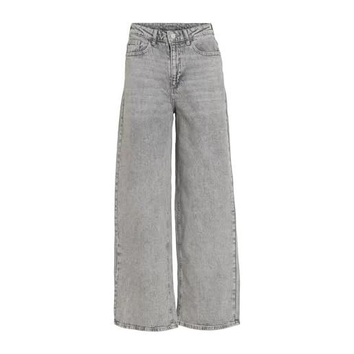 Vila vifreya - jeans da donna a vita alta, denim grigio chiaro. , 44w x 32l