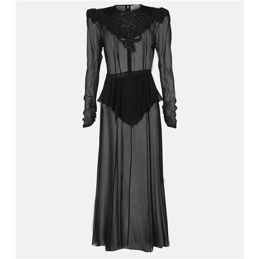 Alessandra Rich abito midi in georgette di seta