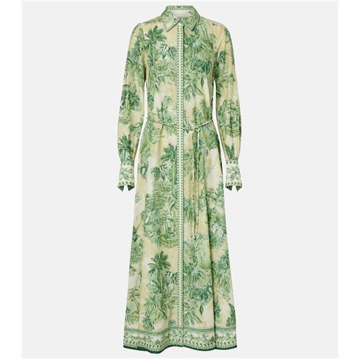 Alemais alã©mais abito chemisier sara in cotone e seta con stampa