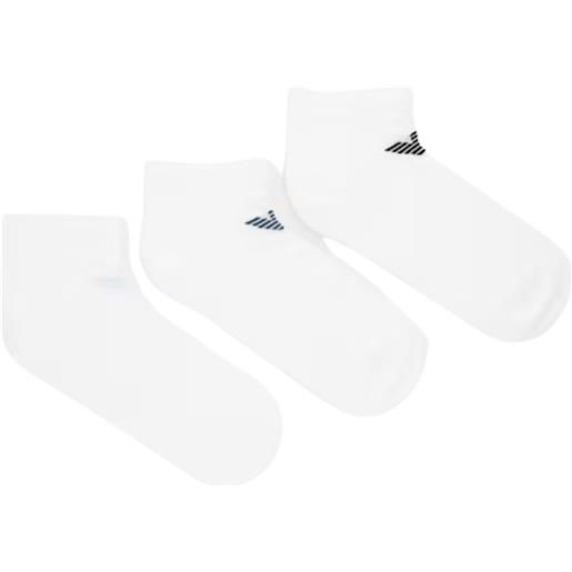 Emporio armani underwear  calzini fantasmini uomo pack 3 pezzi bianco