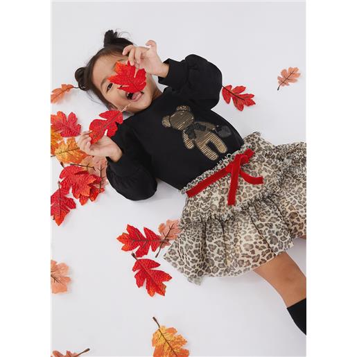 LIUJO liu jo felpa in cotone con paillettes, nero