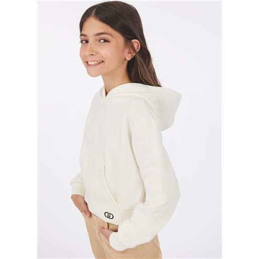 LIUJO liu jo felpa in cotone con cappuccio, burro