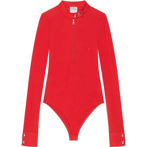 Courrèges body con zip - rosso