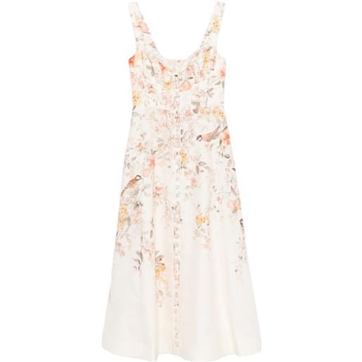 ZIMMERMANN abito midi luna a fiori - toni neutri